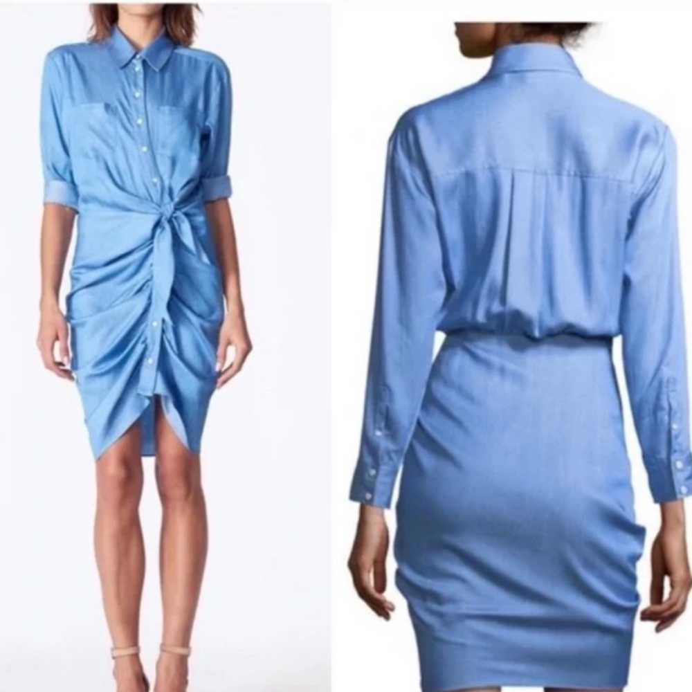 Brand New Veronica Beard tie front shirt dress